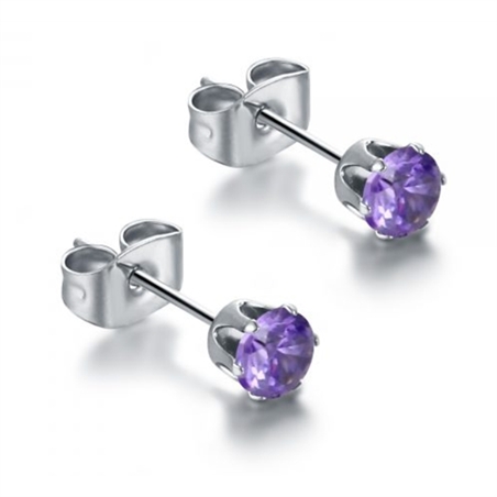 BRAND GIOIELLI PRIDE COPPIA DI ORECCHINI PUNTI LUCE IN ACCIAIO CHIRURGICO 4MM