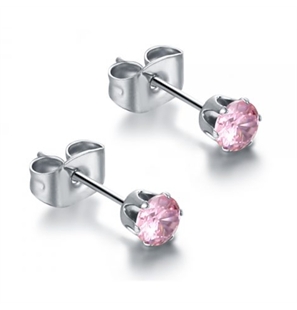 BRAND GIOIELLI PRIDE COPPIA DI ORECCHINI PUNTI LUCE IN ACCIAIO CHIRURGICO 4MM