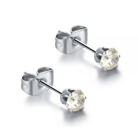 BRAND GIOIELLI PRIDE COPPIA DI ORECCHINI PUNTI LUCE IN ACCIAIO CHIRURGICO 5MM