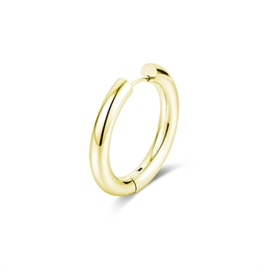 BRAND GIOIELLI CHUNKY ORECCHINO BOMBATO SINGOLO CERCHIO COL. ORO