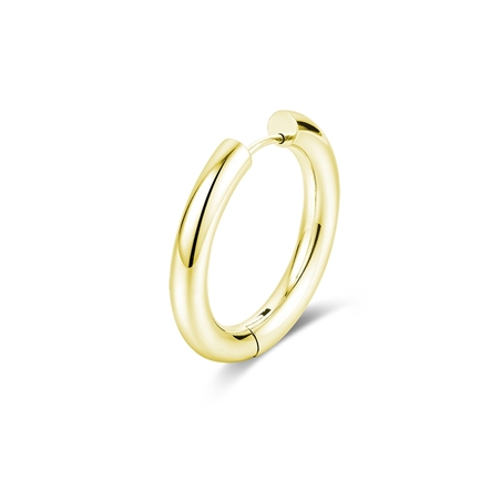 BRAND GIOIELLI CHUNKY ORECCHINO BOMBATO SINGOLO CERCHIO COL. ORO