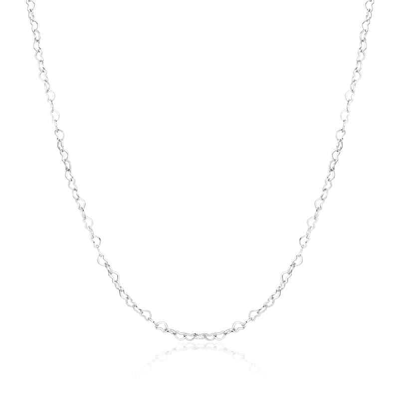 COLLANA CATENA CUORI 4MM 47CM