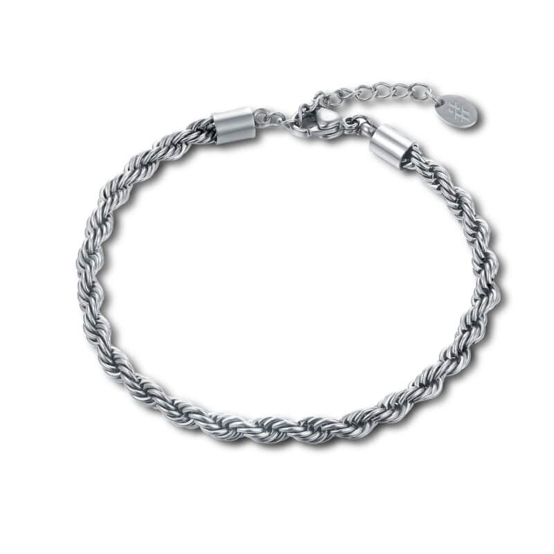 BRACCIALE CATENA CORDA 19+3 CM ACCIAIO BRAND GIOIELLI