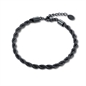 BRACCIALE CATENA CORDA 19+3 CM NERO BRAND GIOIELLI