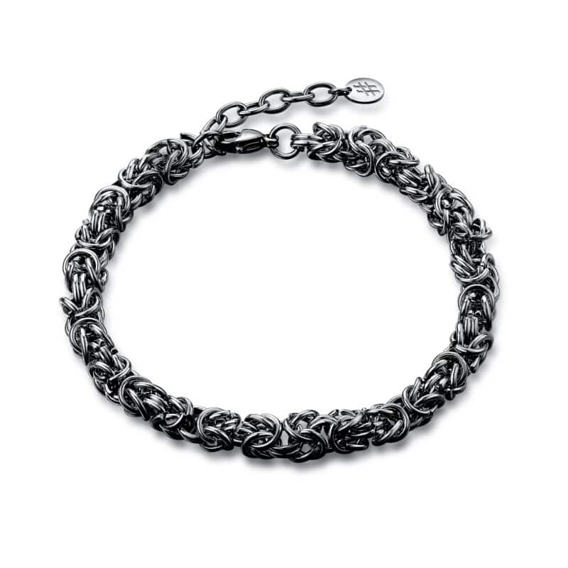 BRACCIALE CATENA CELTICA 20+3 CM NERO BRAND GIOIELLI