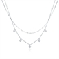 COLLANA DOPPIA CON 5 CUORI 5 MM CATENA 45+5 CM ACCIAIO BRAND GIOIELLI