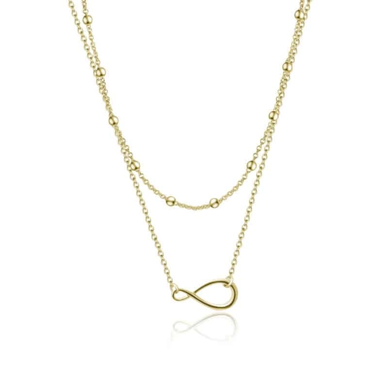 COLLANA DOPPIA PVD DORATO 40+5 CM  BRAND GIOIELLI