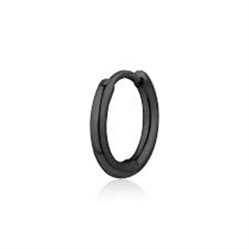MONO ORECCHINO CERCHIO NERO 12 MM BRAND GIOIELLI