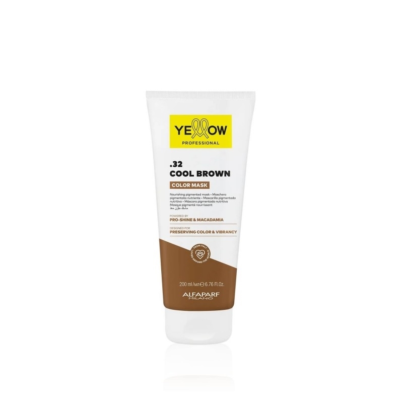 ALFAPARF YELLOW PROFESSIONAL COLOR MASK .32 WARM COOL BROWN 200 ml